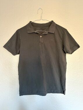 Calvin Klein Boys L Short Sleeve Polo - Charcoal Gray 100% Cotton Preppy Classic